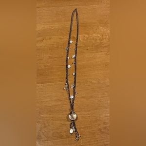 Silpada 925 sterling silver crystal and pearl 35” long necklace. Item # N1492.